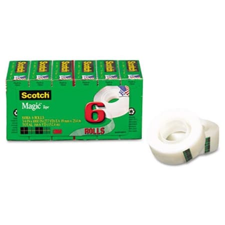 3M 3M 810K6 3/4" x 28 Yards Magic Tape Refill - 6 per Pack 810K6